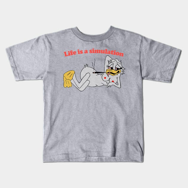 Life Is A Simulation Kids T-Shirt by DankFutura